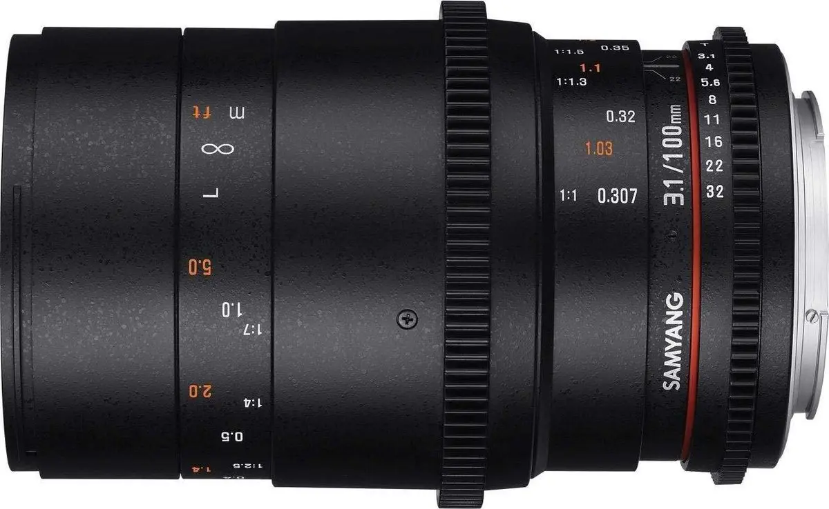 1. Samyang 100mm T3.1 VDSLR ED UMC MACRO (Sony E) Lens