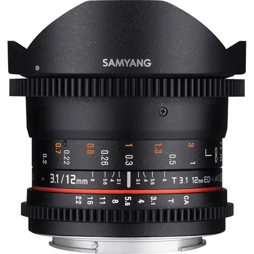 2. Samyang 12mm T3.1 VDSLR ED AS NCS Fisheye Lens for Canon