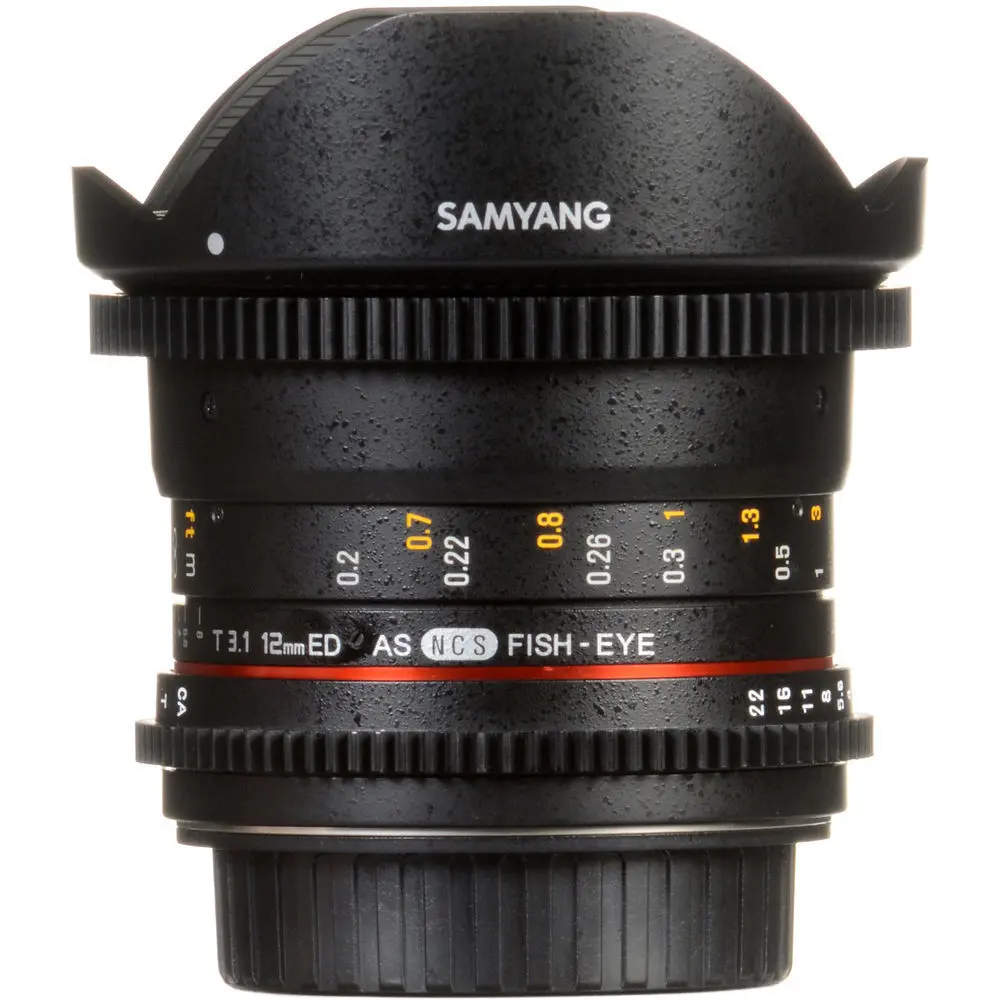 4. Samyang 12mm T3.1 VDSLR ED AS NCS Fisheye Lens for Canon