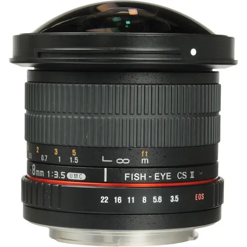Samyang 8mm f/3.5 Fish-eye CS Lens for Nikon + Hood
