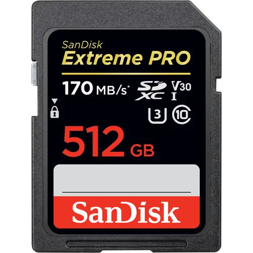 Main Image Sandisk 512GB Extreme PRO 170MB/s SDXC UHS-I