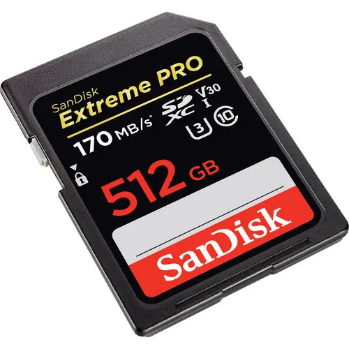 2. Sandisk 512GB Extreme PRO 170MB/s SDXC UHS-I