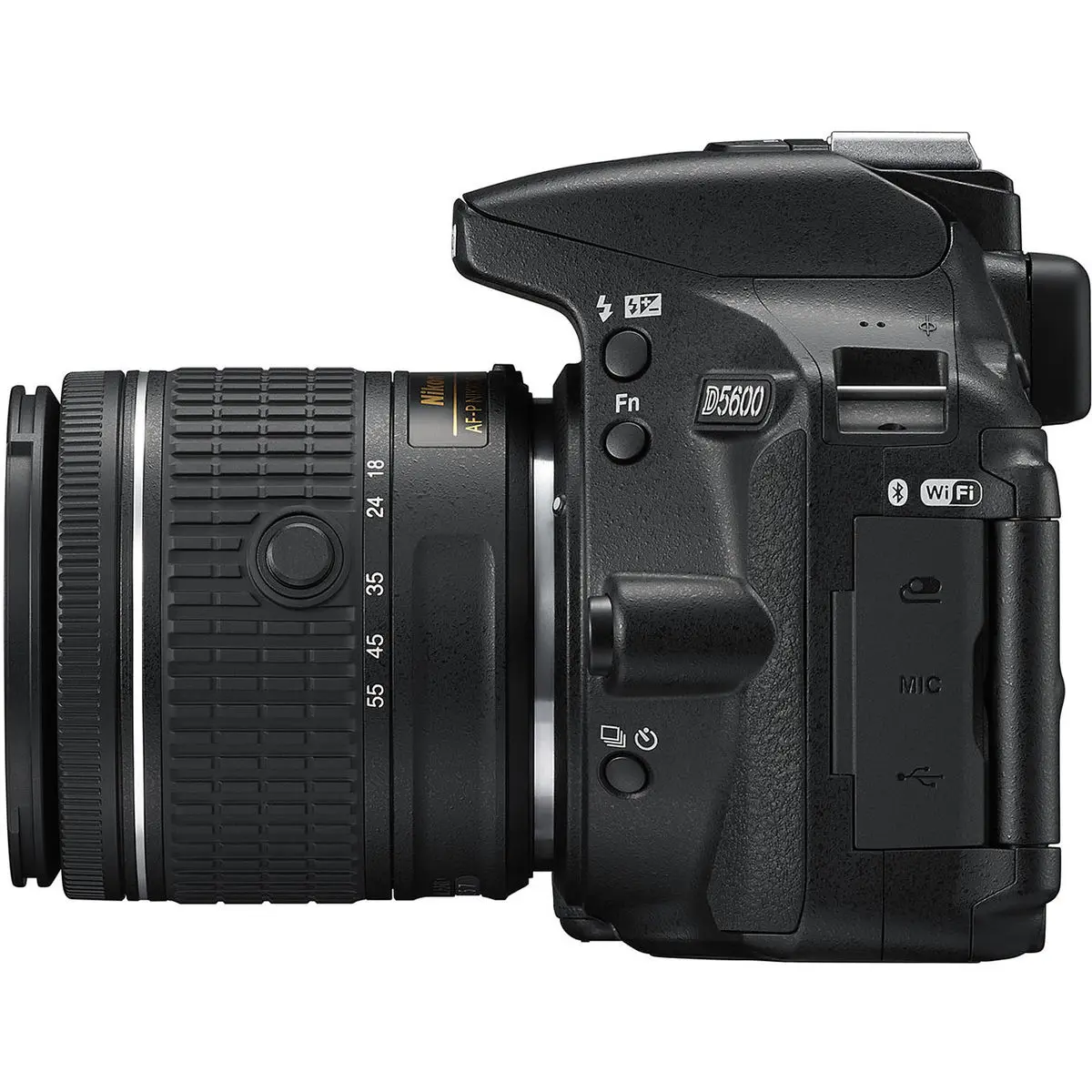 9. Nikon D5600 AF-P 18-55 VR Kit WiFi NFC FullHD 24.2MP Camera Black