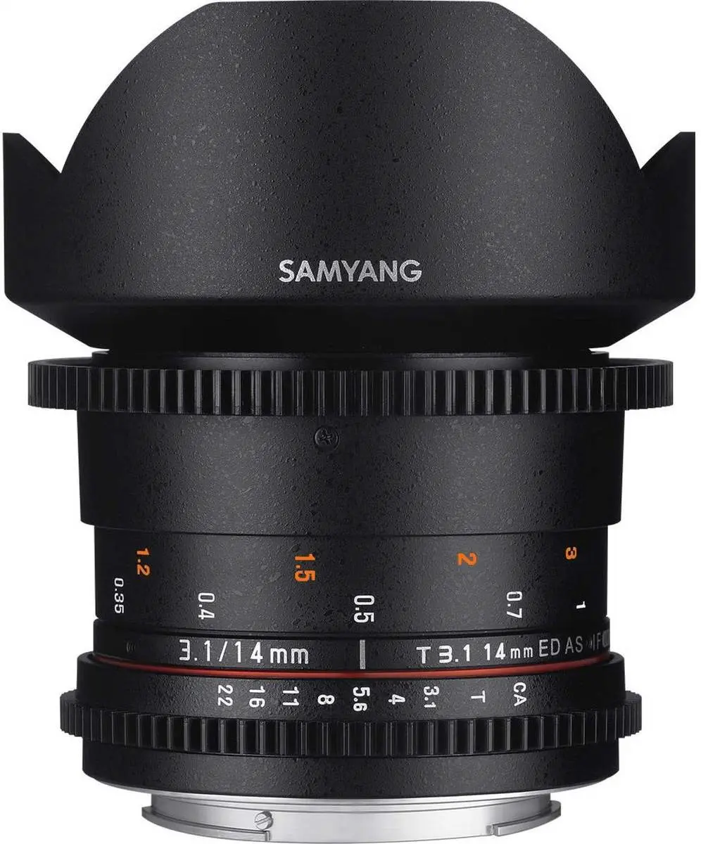 1. Samyang 14mm T3.1 ED AS IF UMC VDSLR IIn Mark 2 Lens for Canon