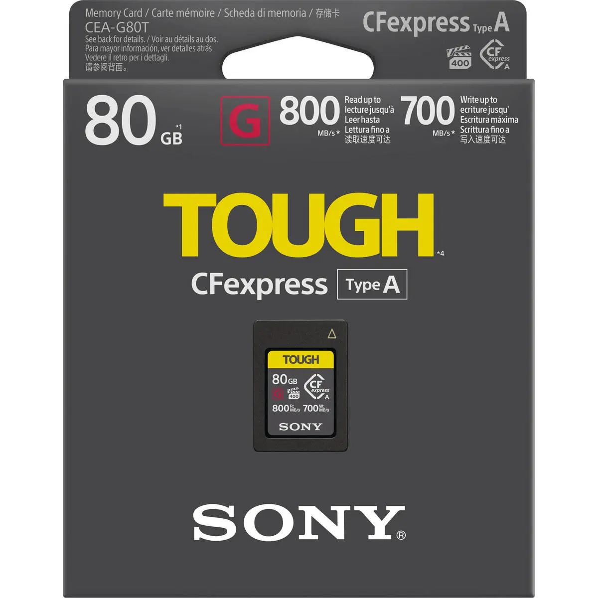 1. Sony CEA-G80T Tough 80GB 800mb/s CFexpress TypeA