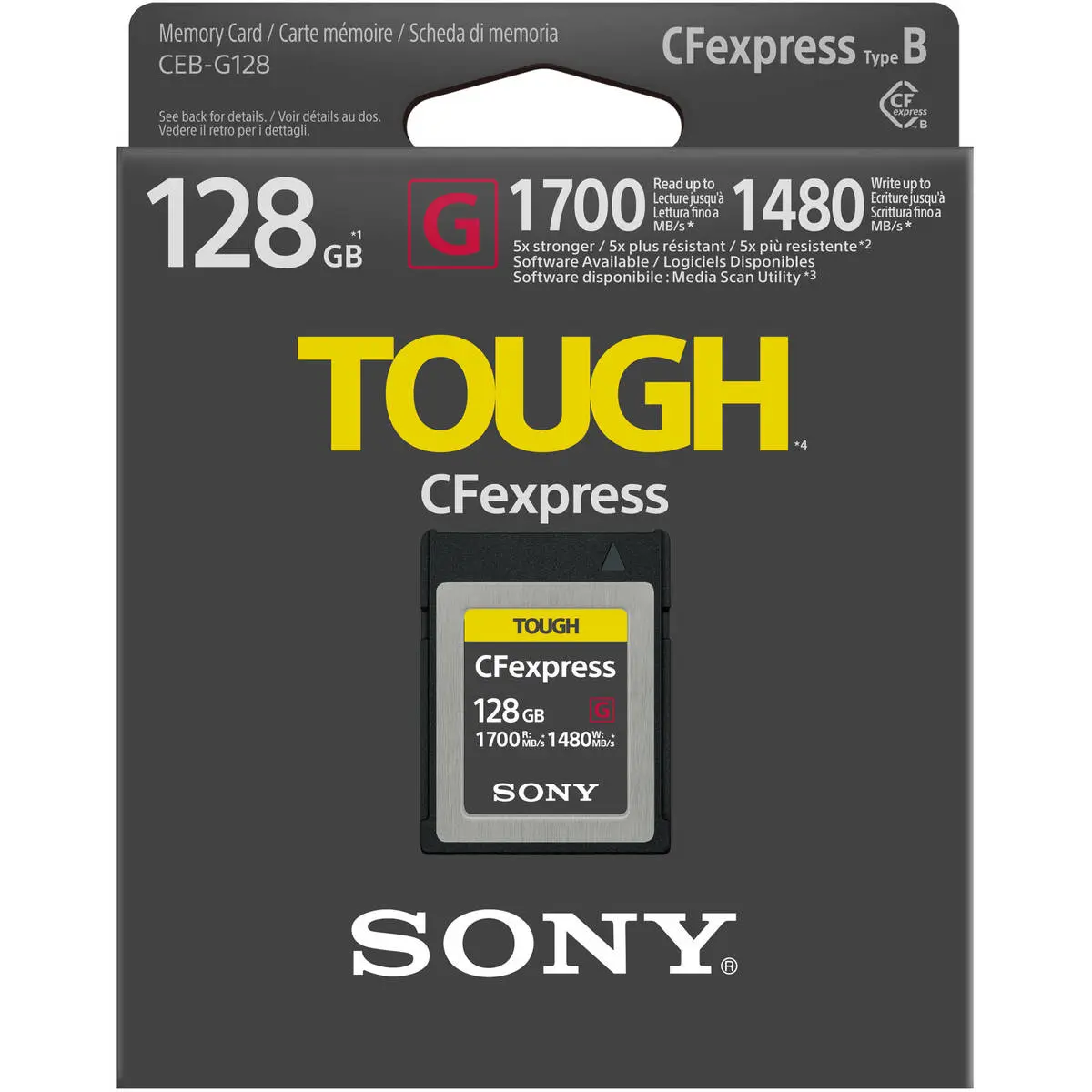 1. Sony CEB-G128 128GB CFexpress Type B 1700mb/s