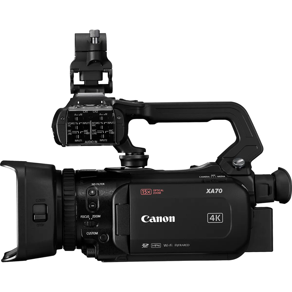 2. Canon XA70 Compact UHD 4K Camcorder