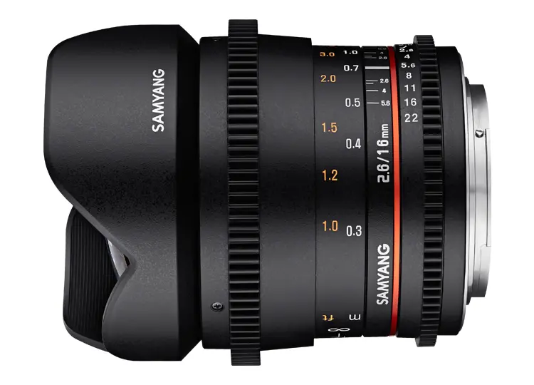 3. Samyang 16mm T/2.6 ED AS UMC VDSLR (Sony E) Lens