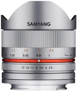Samyang 8mm f/2.8 Fish-eye CS II Silver (Fuji X) Lens