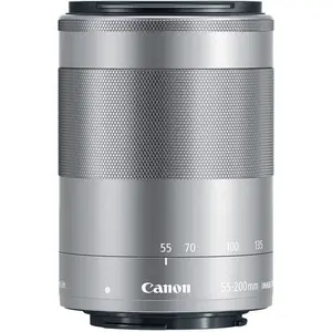 1. Canon EF-M 55-200mm f/4.5-6.3 IS STM Silver Lens in White Box thumbnail