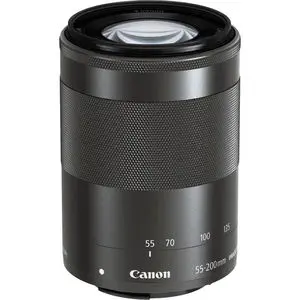 Canon EF-M 55-200mm f/4.5-6.3 IS STM Black Lens in White Box