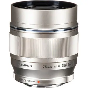 Olympus M.ZUIKO DIGITAL ED 75mm F1.8 Silver Lens